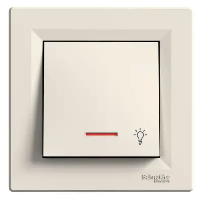 Schneider Electric - EPH1800123 - Asfora Push-button w/ Loc.L. Cream - 1