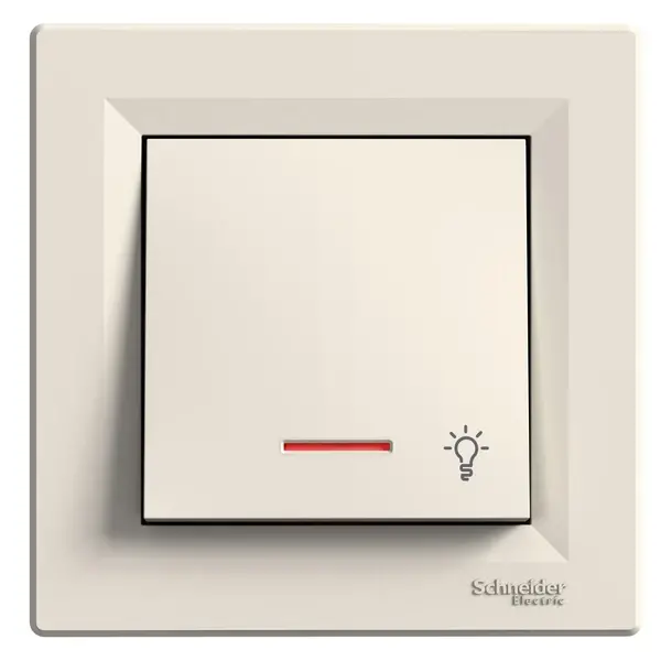 Schneider Electric - EPH1800123 - Asfora Push-button w/ Loc.L. Cream - 1