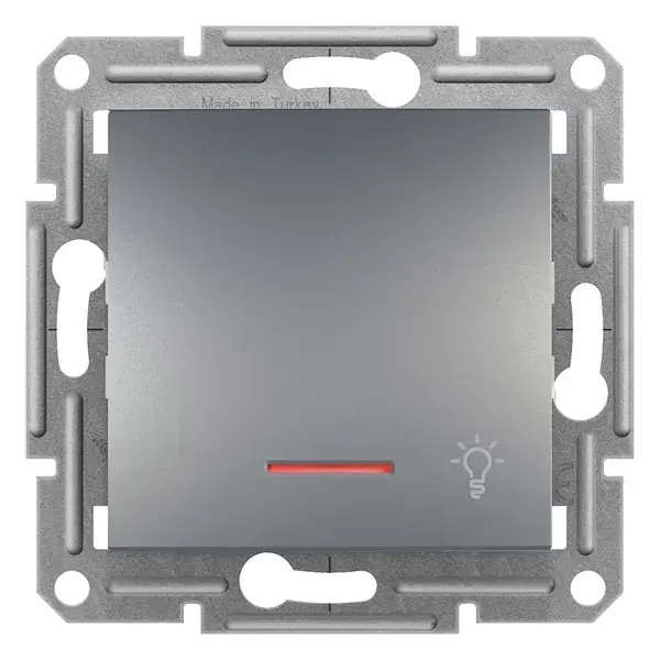 Schneider Electric - EPH1800162 - Asfora Push-button w/ Loc.L. Steel - 1