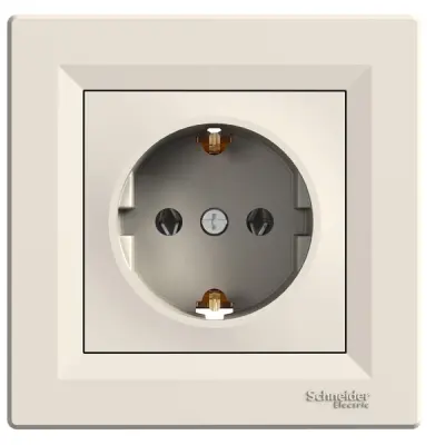 Schneider Electric - EPH2900123 - Asfora Side-earth Socket Outlet Cream - 1