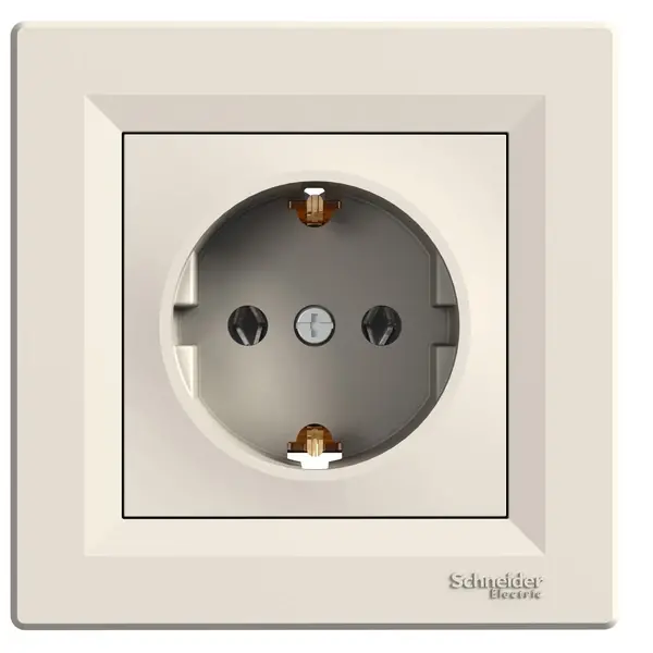 Schneider Electric - EPH2900123 - Asfora Side-earth Socket Outlet Cream - 1