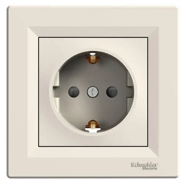 Schneider Electric - EPH2900223 - Asfora Side-e. Socket Out. w/Shtr Cream - 1