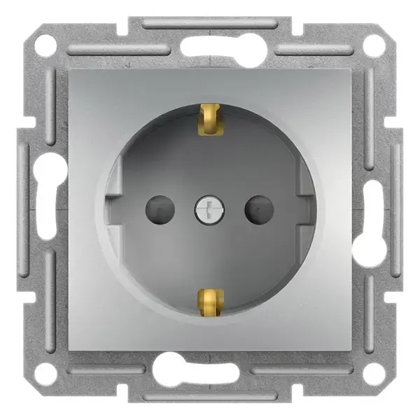 Schneider Electric - EPH2900261 - Asfora Side-e. Socket Out. w/Shtr Alum - 1