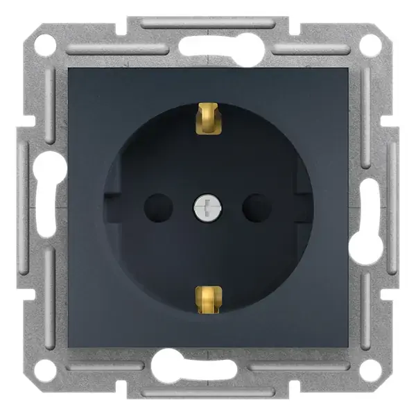 Schneider Electric - EPH2900271 - Asfora Side-e. Socket Out. w/Shtr Anth - 1
