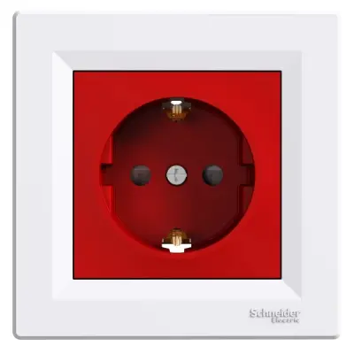 Schneider Electric - EPH2900521 - Asfora Side-e. S.O. w/Shtr Red Cntr Wht - 1