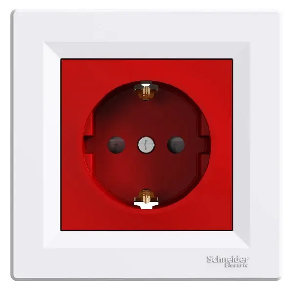 Schneider Electric - EPH2900521 - Asfora Side-e. S.O. w/Shtr Red Cntr Wht - 1