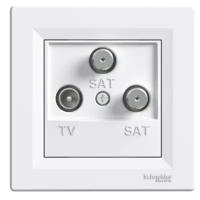 Schneider Electric - EPH3600121 - Asfora TV/SAT/SAT Skt Ending 1dB White - 1