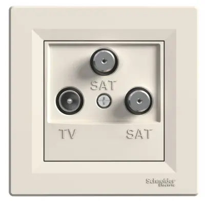 Schneider Electric - EPH3600123 - Asfora TV/SAT/SAT Skt Ending 1dB Cream - 1
