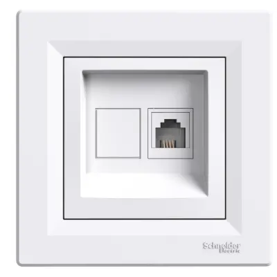 Schneider Electric - EPH4100121 - Asfora RJ11 Telephone Socket White - 1