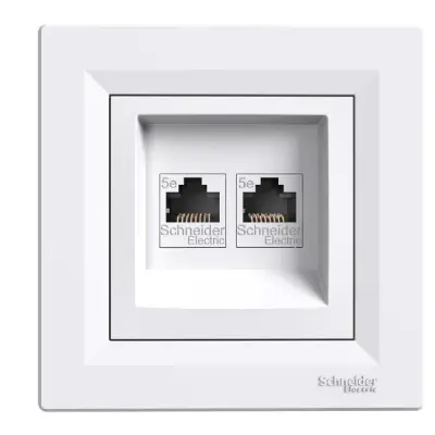 Schneider Electric - EPH4400121-02 - Asfora 2xRJ45 Empty Data Socket White - 1