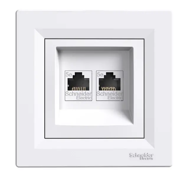 Schneider Electric - EPH4400121-02 - Asfora 2xRJ45 Empty Data Socket White - 1