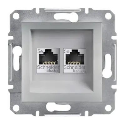 Schneider Electric - EPH4400161-02 - Asfora 2xRJ45 Empty Data Socket Alum - 1