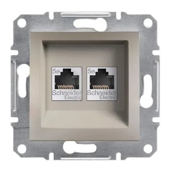 Schneider Electric - EPH4400169 - Asfora 2xRJ45 Cat5e Data Sckt UTP Bronze - 1