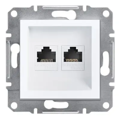 Schneider Electric - EPH4470121 - Asfora 2xRJ45 Cat5e UTP w/o Frm White - 1