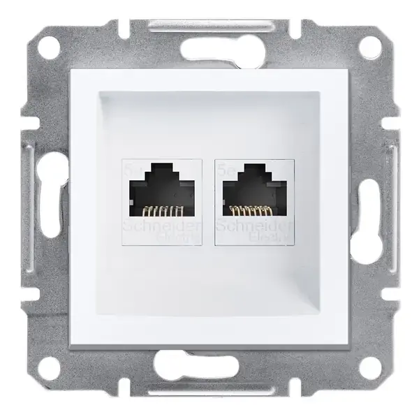Schneider Electric - EPH4470121 - Asfora 2xRJ45 Cat5e UTP w/o Frm White - 1