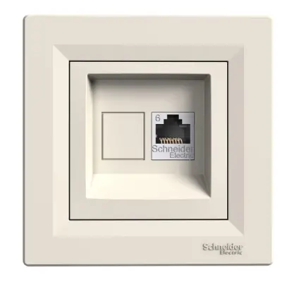 Schneider Electric - EPH4700123 - Asfora RJ45 Cat6 UTP Data Socket Cream - 1