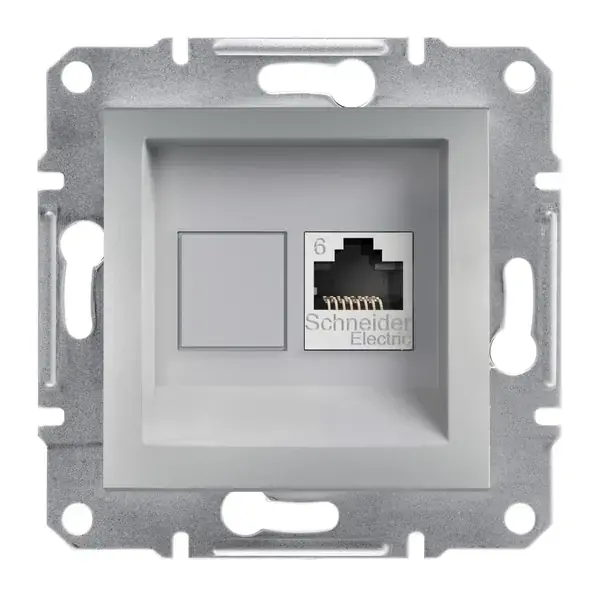 Schneider Electric - EPH4700161 - Asfora RJ45 Cat6 UTP Data Socket Alum - 1