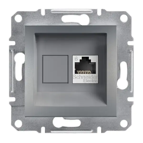 Schneider Electric - EPH4700162 - Asfora RJ45 Cat6 UTP Data Socket Steel - 1