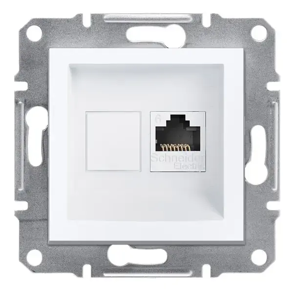 Schneider Electric - EPH4770121 - Asfora RJ45 Cat6 UTP Data Skt w/oFrm Wht - 1