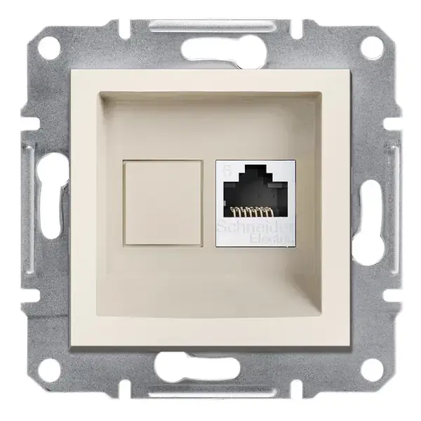 Schneider Electric - EPH4770123 - Asfora RJ45 Cat6 UTP Data Skt w/oFrm Crm - 1