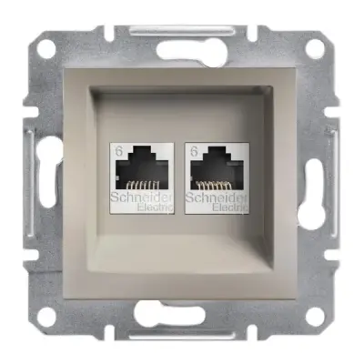 Schneider Electric - EPH4800169 - Asfora 2xRJ45 Cat6 UTP Data Socket Bronz - 1