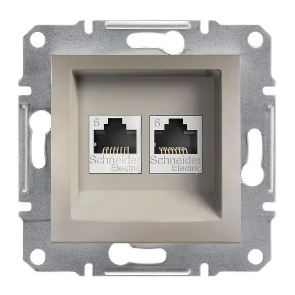 Schneider Electric - EPH4800169 - Asfora 2xRJ45 Cat6 UTP Data Socket Bronz - 1