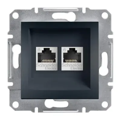 Schneider Electric - EPH4800171 - Asfora 2xRJ45 Cat6 UTP Data Socket Ant - 1