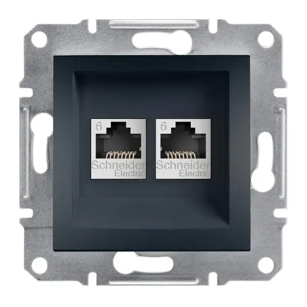 Schneider Electric - EPH4800171 - Asfora 2xRJ45 Cat6 UTP Data Socket Ant - 1