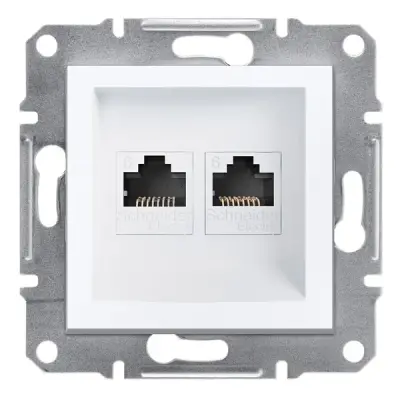 Schneider Electric - EPH4870121 - Asfora 2xRJ45 Cat6 UTP Skt w/o Frm Wht - 1