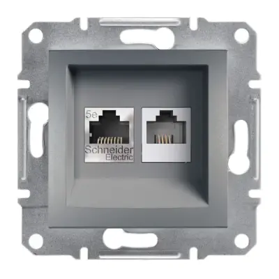Schneider Electric - EPH4900162 - Asfora RJ45+RJ12 Cat5e UTP Data Skt Stel - 1