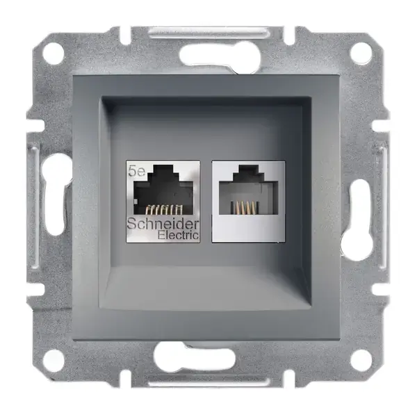 Schneider Electric - EPH4900162 - Asfora RJ45+RJ12 Cat5e UTP Data Skt Stel - 1