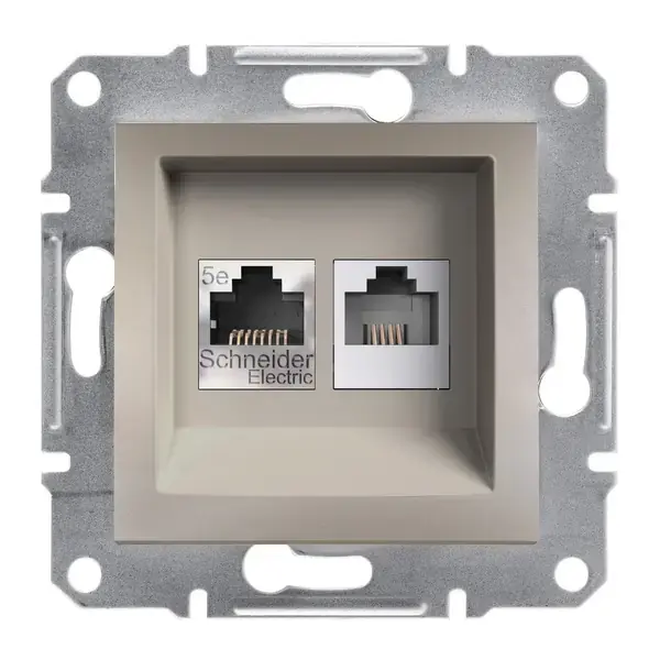 Schneider Electric - EPH4900169 - Asfora RJ45+RJ12 Cat5e UTP Data Skt Brnz - 1
