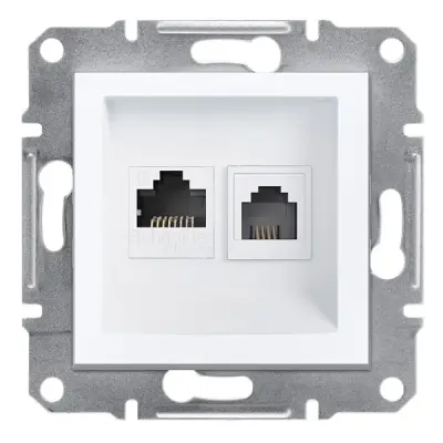 Schneider Electric - EPH5270121 - Asfora RJ45+RJ11 Cat6 UTP w/o Frm Wht - 1