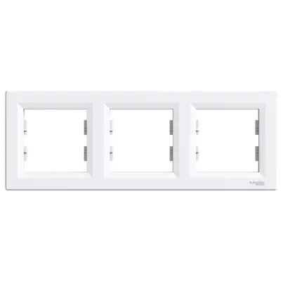 Schneider Electric - EPH5800321 - Asfora 3-gang Horizontal Frame White - 1