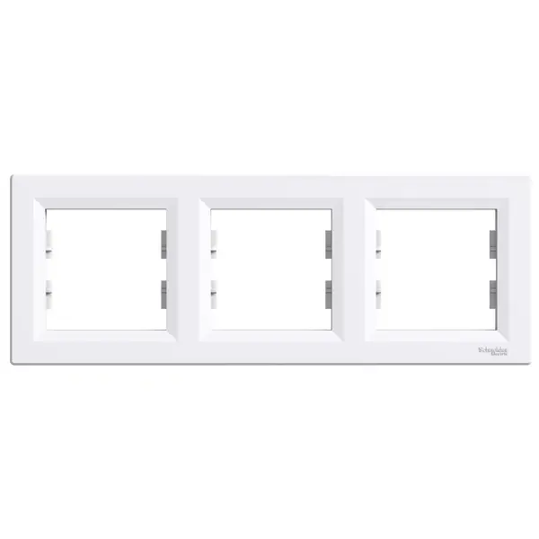 Schneider Electric - EPH5800321 - Asfora 3-gang Horizontal Frame White - 1