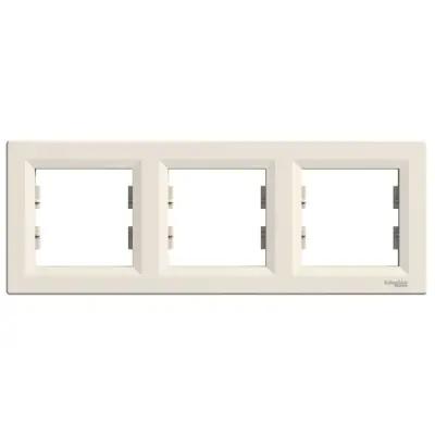 Schneider Electric - EPH5800323 - Asfora 3-gang Horizontal Frame Cream - 1