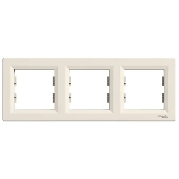 Schneider Electric - EPH5800323 - Asfora 3-gang Horizontal Frame Cream - 1