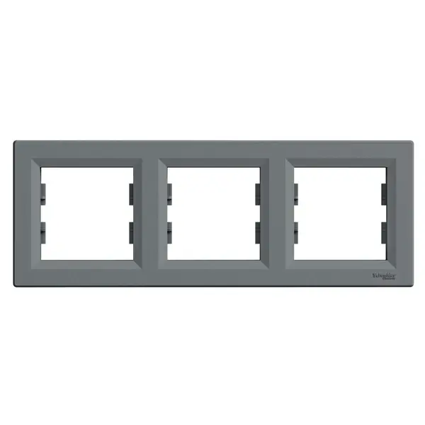 Schneider Electric - EPH5800362 - Asfora 3-gang Horizontal Frame Steel - 1