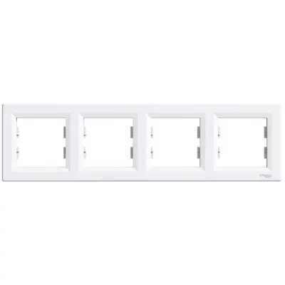 Schneider Electric - EPH5800421 - Asfora 4-gang Horizontal Frame White - 1
