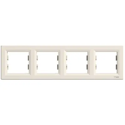 Schneider Electric - EPH5800423 - Asfora 4-gang Horizontal Frame Cream - 1