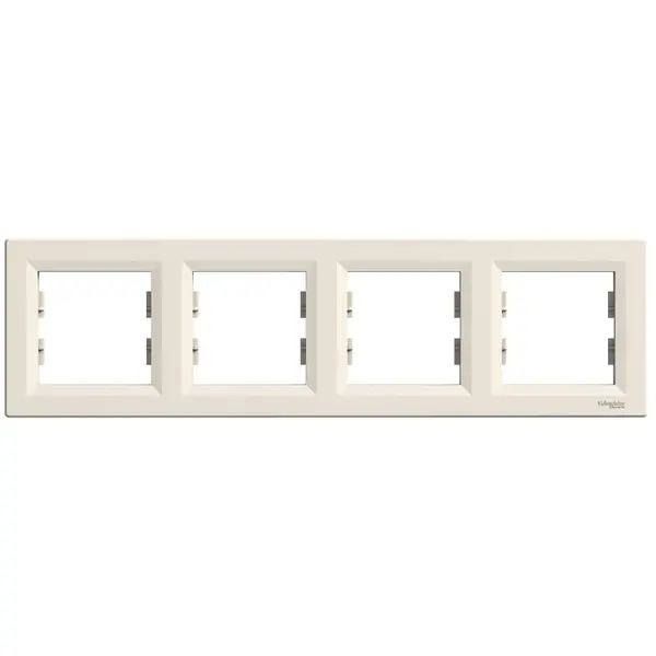 Schneider Electric - EPH5800423 - Asfora 4-gang Horizontal Frame Cream - 1