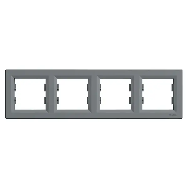 Schneider Electric - EPH5800462 - Asfora 4-gang Horizontal Frame Steel - 1
