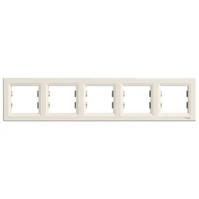 Schneider Electric - EPH5800523 - Asfora 5-gang Horizontal Frame Cream - 1