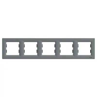 Schneider Electric - EPH5800562 - Asfora 5-gang Horizontal Frame Steel - 1