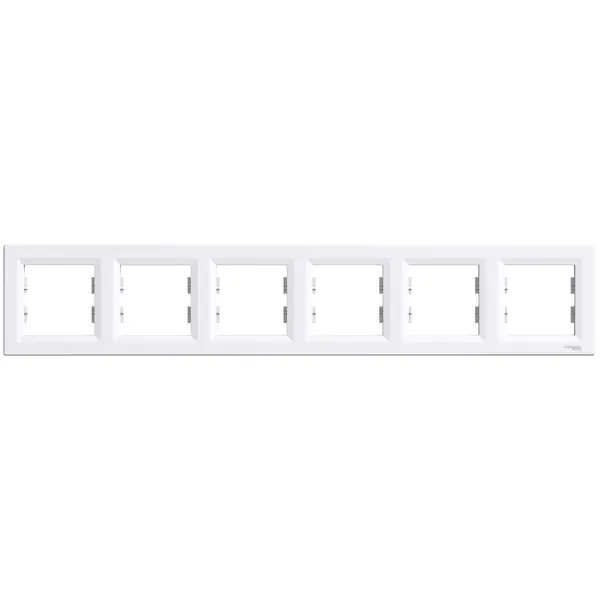 Schneider Electric - EPH5800621 - Asfora 6-gang Horizontal Frame White - 1