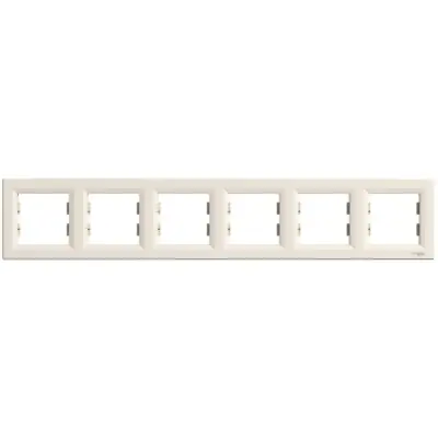 Schneider Electric - EPH5800623 - Asfora 6-gang Horizontal Frame Cream - 1
