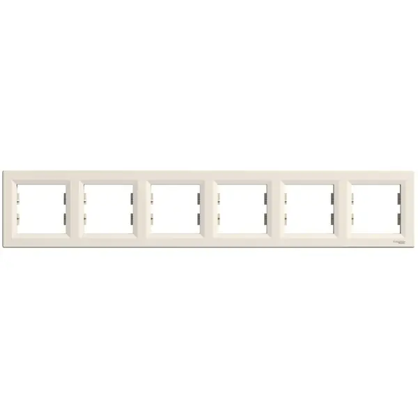 Schneider Electric - EPH5800623 - Asfora 6-gang Horizontal Frame Cream - 1