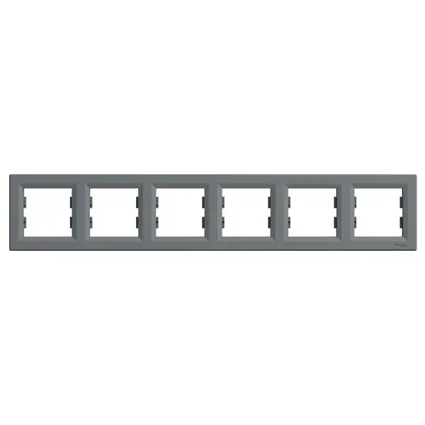 Schneider Electric - EPH5800662 - Asfora 6-gang Horizontal Frame Steel - 1