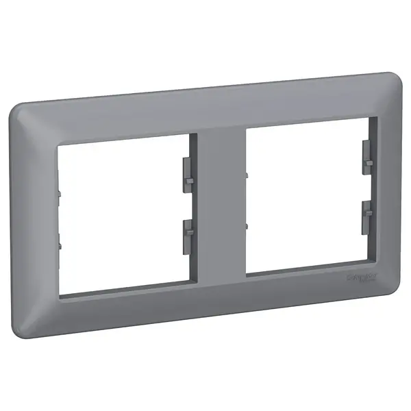 Schneider Electric - EPH5805262 - Asfora EM 2-gang Horizontal Frame Steel - 1