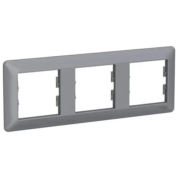 Schneider Electric - EPH5805362 - Asfora EM 3-gang Horizontal Frame Steel - 1